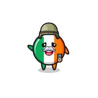 linda bandera de irlanda como caricatura de veterano vector