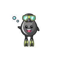 the oil drop diver cartoon character vector