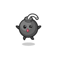 bomb character is jumping gesture vector