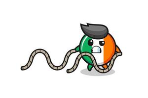 Ilustración de la bandera de Irlanda haciendo entrenamiento de cuerda de batalla vector