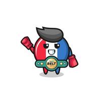 france flag boxer mascot character vector