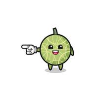 melon cartoon with pointing left gesture vector