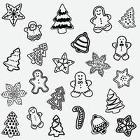 Doodle dibujo a mano alzada de galleta de pan de jengibre. vector