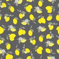 vector seamless pattern lemons and sliced lemons on a pink background. Summer lemon pattern for background, fabric, paper, textile, invitations, web pages.