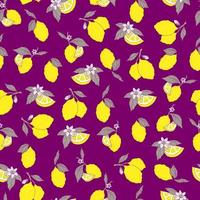 vector seamless pattern lemons and sliced lemons on a pink background. Summer lemon pattern for background, fabric, paper, textile, invitations, web pages.