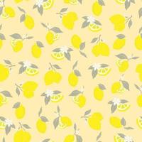 vector seamless pattern lemons and sliced lemons on a pink background. Summer lemon pattern for background, fabric, paper, textile, invitations, web pages.