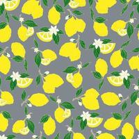 vector seamless pattern lemons and sliced lemons on a pink background. Summer lemon pattern for background, fabric, paper, textile, invitations, web pages.