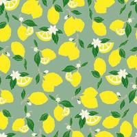 vector seamless pattern lemons and sliced lemons on a pink background. Summer lemon pattern for background, fabric, paper, textile, invitations, web pages.