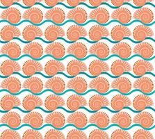 Nautilus shell seamless pattern background. Colorful repetitive nautilus conch vector