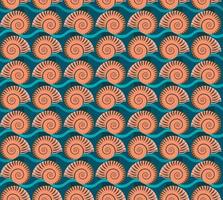 Nautilus shell seamless pattern background. Colorful repetitive nautilus conch vector