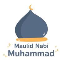 greeting text of maulid nabi muhammad vector