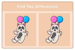 Cute dog cartoon character. Find differences. Educational game for children. Cartoon vector illustration