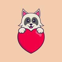 Cute dog cartoon character vector illustration.