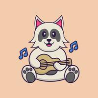 Cute dog cartoon character vector illustration.