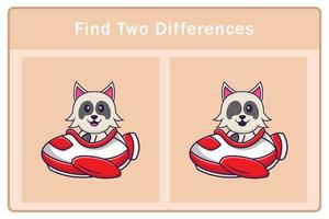 Cute dog cartoon character. Find differences. Educational game for children. Cartoon vector illustration