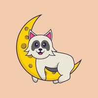 Cute dog cartoon character vector illustration.