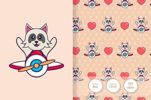 Cute dog cartoon character. seamless pattern background vector