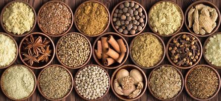 set as background spices, seasonings for food of various cuisines