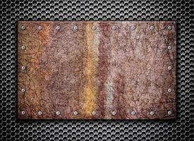 Textura de rejilla de metal oxidado en el fondo, 3d, ilustración