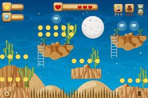 Collecting Coins Platformer Game Template vector