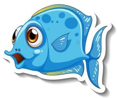 Sea Animal Cartoon Sticker with Cute Fish vector