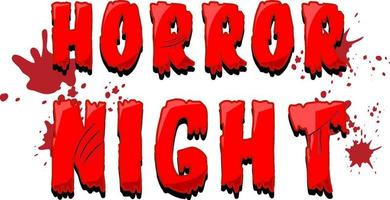 Dripping blood style with word Horror Night