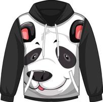 Front of hoodie sweater with panda pattern vector