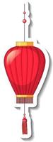 Isolated Chinese red paper lantern vector