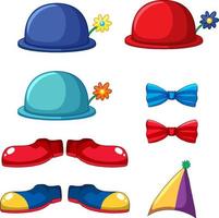 Clown accessories on white background vector