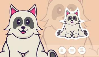 Ilustración dibujada a mano de lindo perro. concepto de personaje de dibujos animados - pegatinas vector