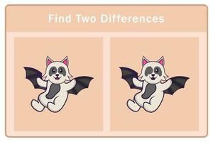 Cute dog cartoon character. Find differences. Educational game for children. Cartoon vector illustration