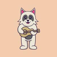 Ilustración de vector de personaje de dibujos animados de perro lindo.