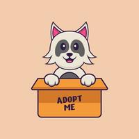 Cute dog cartoon character vector illustration.