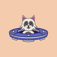 Cute dog cartoon character vector illustration.