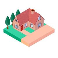 Cozy private house with chimney vector