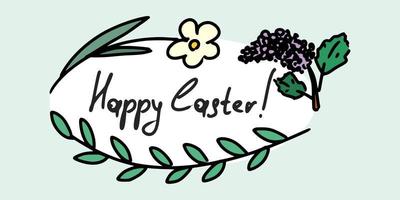 inscription Happy Easter. lettering vector drawing