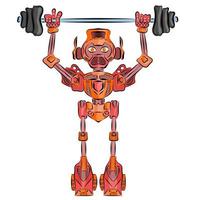 Robot android athlete orange vector