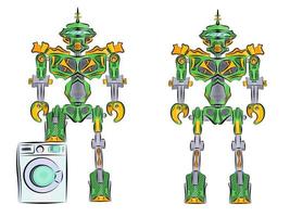 robot transformador verde vector