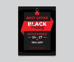 cartel de venta de viernes negro y plantilla de banner de publicación de redes sociales vector