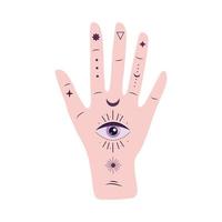 hand human with eye esoteric icon vector