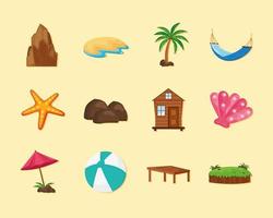 doce iconos de la isla vector