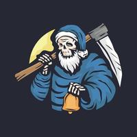 santa claus grim reaper vector illustration