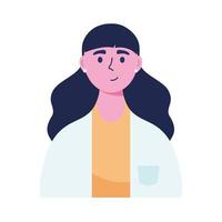 personaje de avatar de doctora joven vector