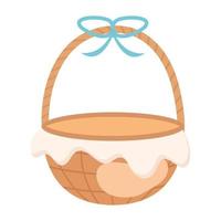 spring picnic basket straw icon vector