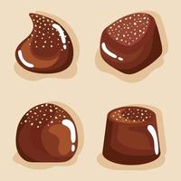 chocolates cuatro caramelos vector