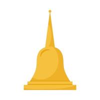 campana de oro songkran icono aislado vector