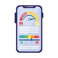 Medida de medición de satisfacción del cliente en smartphone vector