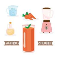 carrots smoothie ingredients vector