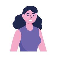 personaje de avatar de mujer joven feliz vector