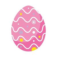 pintura de huevo rosa feliz pascua con ondas vector